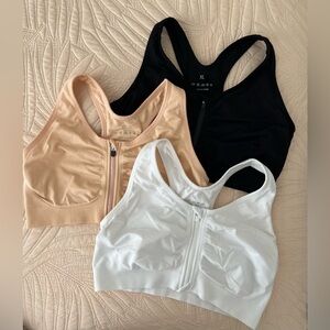 Lot of 3 Front Zip Sports Bras Post Surgery XL Extra Large